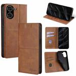 For Redmi A5 4G 171.7mm Cow Texture Magnetic Leather Phone Case(Light Brown)