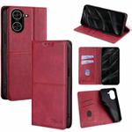 For Redmi A5 4G 171.7mm Cow Texture Magnetic Leather Phone Case(Red)