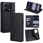 For Redmi Note 14S 4G Cow Texture Magnetic Leather Phone Case(Black)