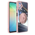 For Samsung Galaxy A06 4G 360 Holder MagSafe Acrylic Hybrid TPU Phone Case(Pink)