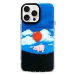 For iPhone 16 Pro Max Double Layer IMD Pattern TPU Phone Case(Balloon Pig)