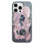 For iPhone 16 Pro Max Double Layer IMD Pattern TPU Phone Case(Contrasting Color Cats and Dogs Pink)