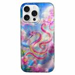 For iPhone 16 Pro Double Layer IMD Pattern TPU Phone Case(New Chinese Floral Snake Red)