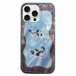 For iPhone 16 Pro Double Layer IMD Pattern TPU Phone Case(Contrasting Color Cats and Dogs Blue)