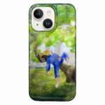 For iPhone 15 Double Layer IMD Pattern TPU Phone Case(Abstract Painting Lying on Tree)