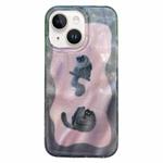 For iPhone 15 Double Layer IMD Pattern TPU Phone Case(Contrasting Color Cats and Dogs Pink)