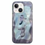 For iPhone 15 Double Layer IMD Pattern TPU Phone Case(Contrasting Color Cats and Dogs Green)