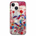 For iPhone 14 Double Layer IMD Pattern TPU Phone Case(New Year Snake)