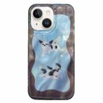 For iPhone 13 Double Layer IMD Pattern TPU Phone Case(Contrasting Color Cats and Dogs Blue)