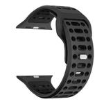 For Apple Watch 46mm / 49mm / 45mm / 44mm Single Nail Dual-Color Multi-hole Silicone Watch Band(Coal Grey Black)