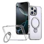 For iPhone 16 Pro Max Wing Series Gen2 MagSafe Metal Ring Holder Phone Case(Transparent)