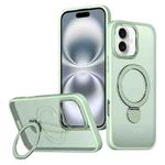 For iPhone 16 Plus Wing Series Gen2 MagSafe Metal Ring Holder Phone Case(Avocado Green)