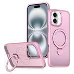 For iPhone 16 Wing Series Gen2 MagSafe Metal Ring Holder Phone Case(Pink)