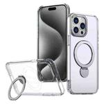 For iPhone 15 Pro Max Wing Series Gen2 MagSafe Metal Ring Holder Phone Case(Transparent)