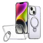 For iPhone 14 Plus Wing Series Gen2 MagSafe Metal Ring Holder Phone Case(Transparent)