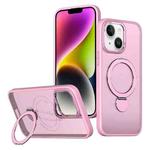 For iPhone 14 Plus Wing Series Gen2 MagSafe Metal Ring Holder Phone Case(Pink)