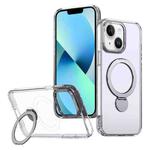 For iPhone 13 Wing Series Gen2 MagSafe Metal Ring Holder Phone Case(Transparent)