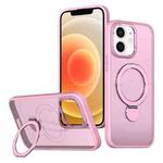 For iPhone 12 Wing Series Gen2 MagSafe Metal Ring Holder Phone Case(Pink)