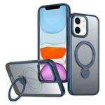 For iPhone 11 Wing Series Gen2 MagSafe Metal Ring Holder Phone Case(Blue)