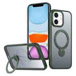 For iPhone 11 Wing Series Gen2 MagSafe Metal Ring Holder Phone Case(Green)