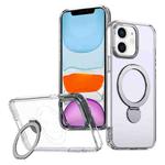 For iPhone 11 Wing Series Gen2 MagSafe Metal Ring Holder Phone Case(Transparent)