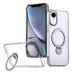 For iPhone XR Wing Series Gen2 MagSafe Metal Ring Holder Phone Case(Transparent)