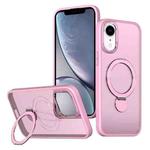 For iPhone XR Wing Series Gen2 MagSafe Metal Ring Holder Phone Case(Pink)