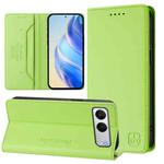 For OnePlus Nord 4 RC01 Dual-Folded Magnetic Suction RFID Leather Phone Case(Grass Green)