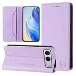 For OnePlus Nord 4 RC01 Dual-Folded Magnetic Suction RFID Leather Phone Case(Light Purple)