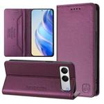 For OnePlus Nord 4 RC01 Dual-Folded Magnetic Suction RFID Leather Phone Case(Violet)