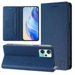 For OnePlus Nord CE 2 Lite 5G / Nord 2 Lite RC01 Dual-Folded Magnetic Suction RFID Leather Phone Case(Dark Blue)