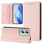 For OnePlus Nord N30 SE RC01 Dual-Folded Magnetic Suction RFID Leather Phone Case(Pink)