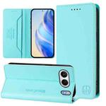 For OnePlus Nord 4 5G Global RC01 Dual-Folded Magnetic Suction RFID Leather Phone Case(Mint Green)