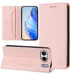 For OnePlus Nord 4 5G Global RC01 Dual-Folded Magnetic Suction RFID Leather Phone Case(Pink)