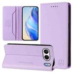 For OnePlus Nord 4 5G Global RC01 Dual-Folded Magnetic Suction RFID Leather Phone Case(Light Purple)