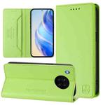 For Honor 50 Lite RC01 Dual-Folded Magnetic Suction RFID Leather Phone Case(Grass Green)