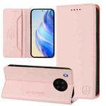 For Honor 50 Lite RC01 Dual-Folded Magnetic Suction RFID Leather Phone Case(Pink)