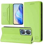 For Honor 90 Smart / X7b 5G / 4G Global RC01 Dual-Folded Magnetic Suction RFID Leather Phone Case(Grass Green)