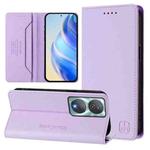 For Honor 90 Smart / X7b 5G / 4G Global RC01 Dual-Folded Magnetic Suction RFID Leather Phone Case(Light Purple)