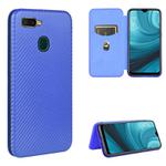 For OPPO A7(AX7) / A5s / AX5s / A12 Carbon Fiber Texture Horizontal Flip TPU + PC + PU Leather Case with Card Slot(Blue)