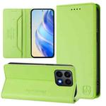 For Honor X8a Global RC01 Dual-Folded Magnetic Suction RFID Leather Phone Case(Grass Green)