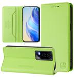 For Honor GT RC01 Dual-Folded Magnetic Suction RFID Leather Phone Case(Grass Green)