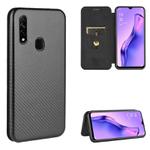 For OPPO A8 / A31 (2020) Carbon Fiber Texture Horizontal Flip TPU + PC + PU Leather Case with Card Slot(Black)
