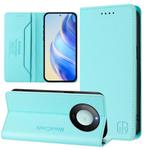 For Honor X60 / X9c Smart RC01 Dual-Folded Magnetic Suction RFID Leather Phone Case(Mint Green)