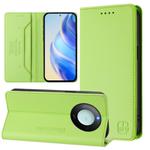 For Honor X60 / X9c Smart RC01 Dual-Folded Magnetic Suction RFID Leather Phone Case(Grass Green)