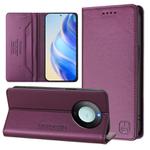 For Honor X60 / X9c Smart RC01 Dual-Folded Magnetic Suction RFID Leather Phone Case(Violet)