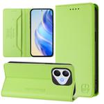 For Honor 400 Lite RC01 Dual-Folded Magnetic Suction RFID Leather Phone Case(Grass Green)