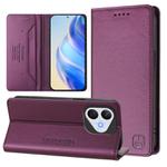 For Honor 400 Lite RC01 Dual-Folded Magnetic Suction RFID Leather Phone Case(Violet)