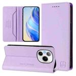 For Honor Power RC01 Dual-Folded Magnetic Suction RFID Leather Phone Case(Light Purple)