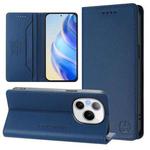 For Honor Power RC01 Dual-Folded Magnetic Suction RFID Leather Phone Case(Dark Blue)